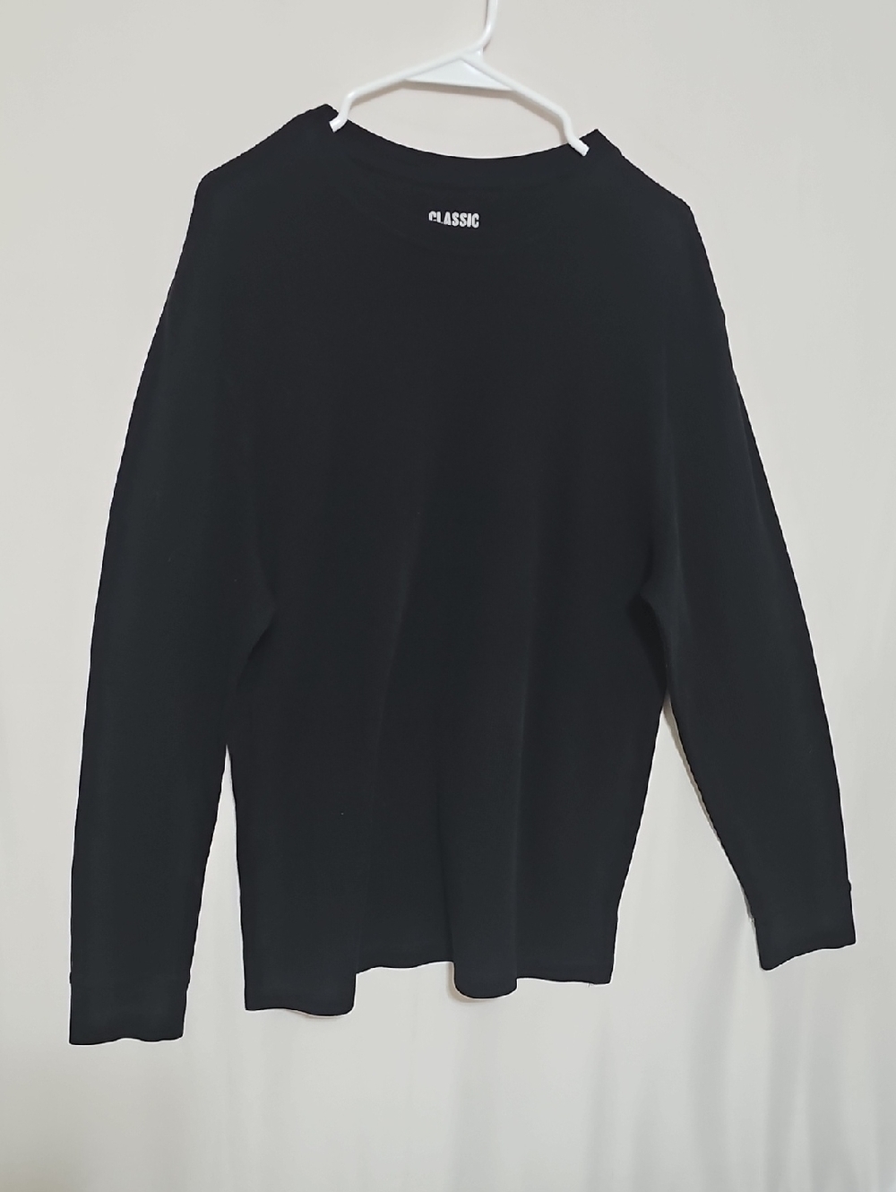 Classic Black Ribbed Thermal Long Sleeve